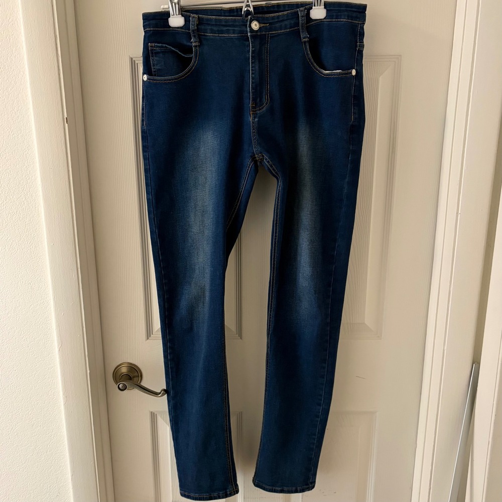 Demon&Hunter Men's Slim Fit Stretch Jeans Dark Wash Blue Size 34x31 EUC Casual‎